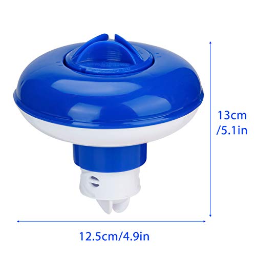 PROVO Schwimmender Chlorspender, für 1 Zoll Chlortabletten, Schwimmbecken Chlor Dispenser Chemikalienspender für Innen und Außenpool SPA, Blau & Weiß