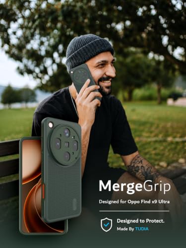 Image of TUDIA MergeGrip Designed for Oppo Find X9 Ultra Case (2026), [Military Grade Drop Tested] Dual Layer Slim Rugged Heavy Duty Shockproof Protective Phone Cover (Pine Green, MagSafe Compatible)