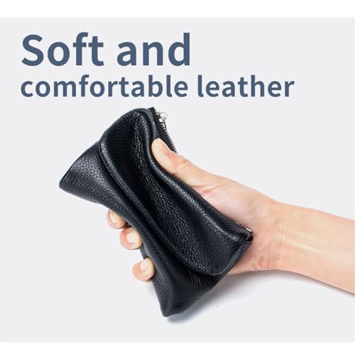 Joyfullygo Wallet - Unisex Pebble Leather Wallet for Cards Coins & Cash, Genuine Leather Compact Organizer (Red)4