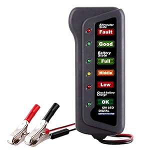 healthwen Auto Batterij Tester 12V 6 LED Licht Auto Digitale Dynamo Oplaadtester voor Auto Motorfiets Auto Diagnostic…