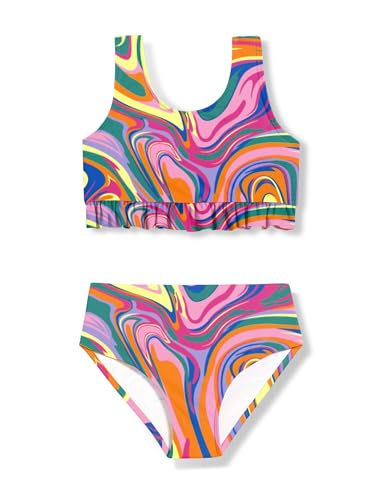 Image of Arshiner Girls Bikini Beach Swimwear 2 Piece Swimsuits Floral Printing Bathing Suits
