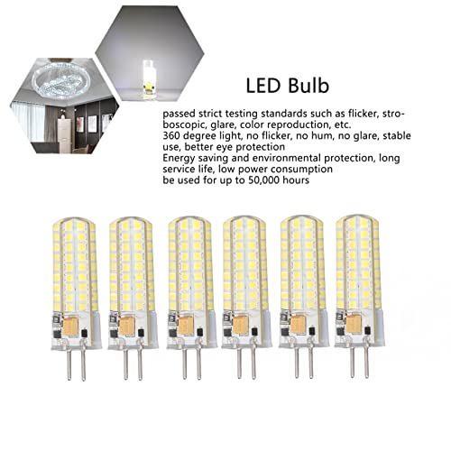 Gugxiom 6PCS GY6.35 Bombilla LED, AC / DC 12V 7W Bombillas Pequeñas, 700 Lúmenes GY6.35 Bombilla con Disipación de Calor Rápida de 360 ​​​​°, para Luces Colgantes, Luces de (Luz blanca)