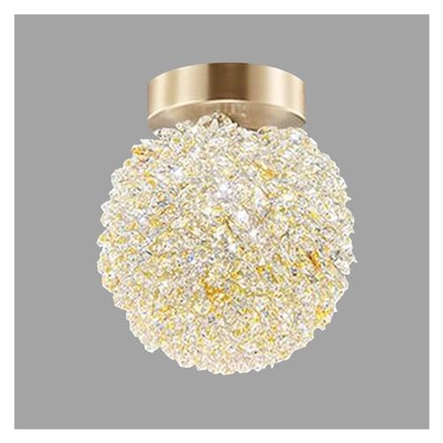 Plafonnier en cristal luxe doré 9W LED dimmable et étanche