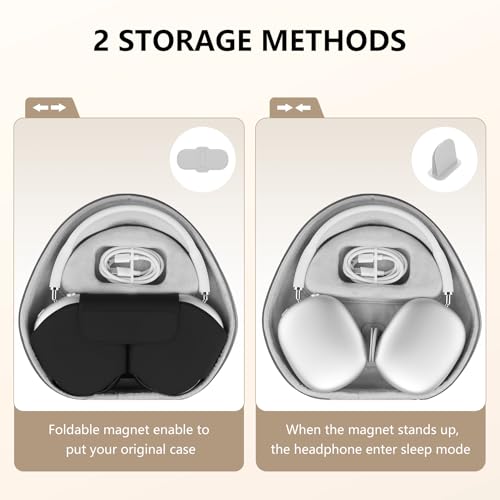 for AirPods Max & AirPods Max 2 Case Cover,Smart Case Supports Sleep Mode Made by Air pods,Compatible with Apple AirPods Max 2&1 Headphones,Protective Carry Travel Cover AirPod Pro Max Cases - image 3