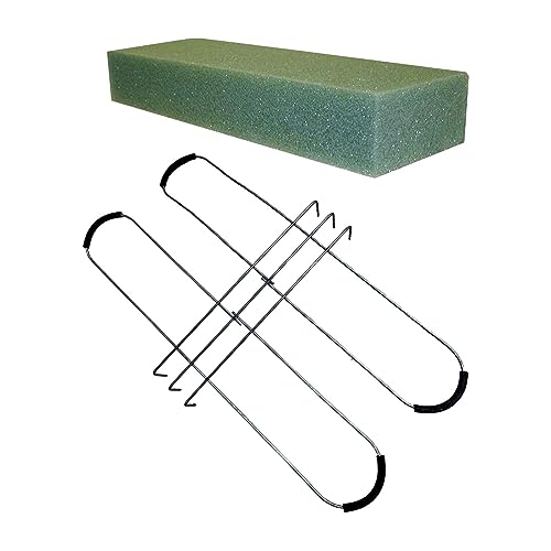 Almencla Tombstone Hugger Flower Saddle Decorations with Floral Foam Galvanized Wire Iron Cemetery Saddles Gravestone Saddle for Cemetery Garden Lawn image 2