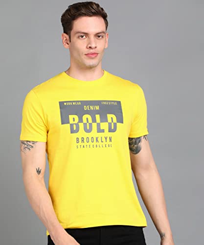 Image of Urbano Fashion Men's Graphic Printed Round Neck Half Sleeve Slim Fit Cotton T-Shirt