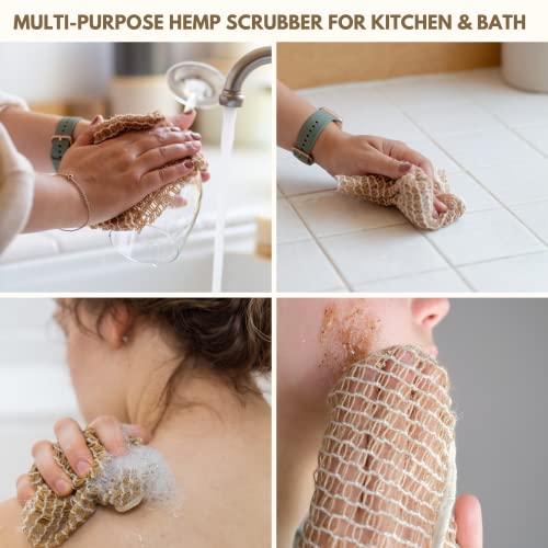 Image of rE: Plastic Free Kitchen Gift Set for dishwashing | Dish Soap Bars (2 pcs), Hemp Scrubbers (3 pcs), Loofah Slices (2 pcs), Pop Up Sponges (2 pcs) (Original & Citrus)