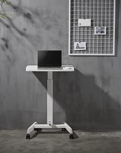 JIN OFFICE Height Adjustable Laptop Table Pnuematic|Sit Stand Laptop Table Desk with Lockable Wheels & Foot Pedal for Height Adjustment|Portable Standing Desk for Laptop - Image 4