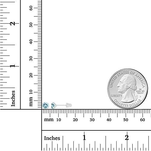 Solid 14k Gold Hypoallergenic 4mm Round Birthstone Solitaire Prong Set Screw Back Stud Earrings4