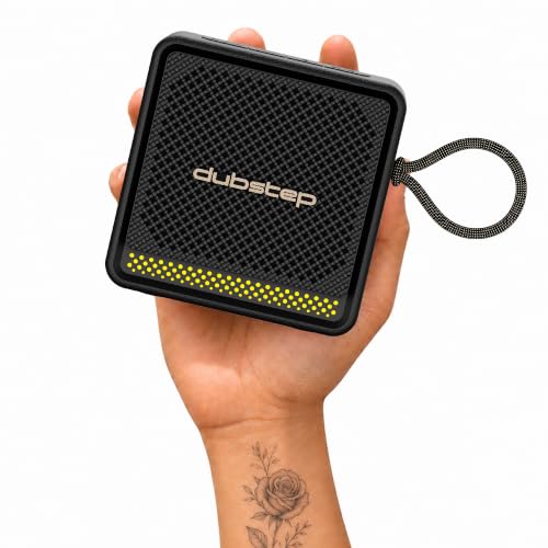 Image of Dubstep Bassline DRP 12W Portable Bluetooth Speaker, Powerful Stereo Sound, RGB Party Lights, TWS Pairing, Up to 8 Hours Playtime, Type-C Charging, Compact Speaker with Lanyard - Black