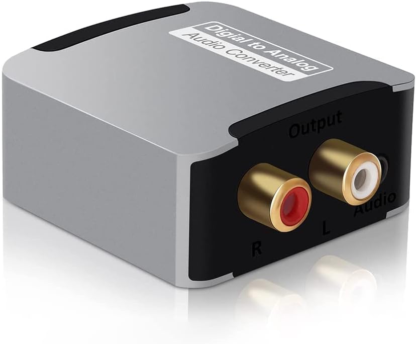 MICROWARE AMANKA Audio Digital to Analog Converter, DAC, 192KHz Optical to RCA Analog Stereo L/R Audio Converter with Optical Cable for Xbox HD DVD PS4 Amps TV