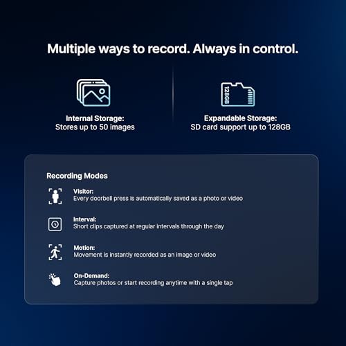 Image of Qubo InstaView Edge Wired Video Door Phone | 2MP Full HD Camera, 7-inch TFT Display, 150 Wide View, Motion Detection, IR Night Vision, Auto Recording, Door & Gate Unlock, 128GB SD Card Support