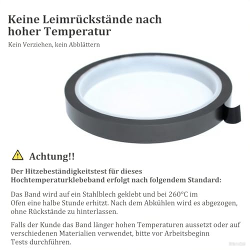 Misuyue 18mm Kapton Tape, 33m Hitzebeständiges Klebeband Polyimid Isolierband für Elektronik, 3D-Drucker Löten, Sublimation und Isolierenden Leiterplatten, Matt Schwarz