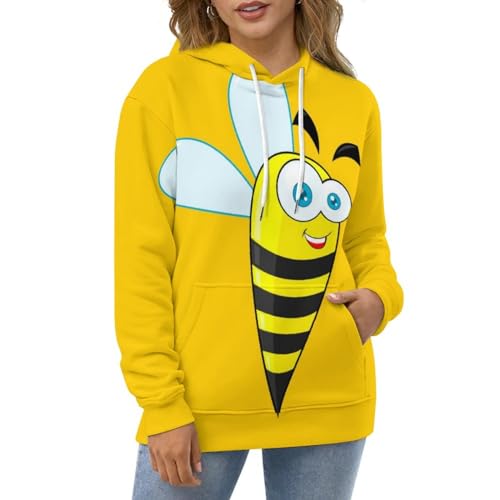 Pull abeille en carton UMENG avec capuche et poches manches longues