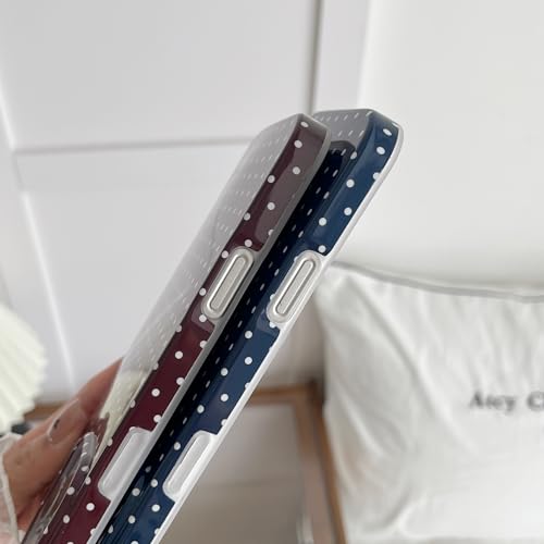 TQLGY for iPhone 16 Plus Case Cute Polka Dot Phone Case Soft TPU Slim Shockproof Protective Cover for Women Girls, Burgundy by TQLGY - Used condition - Image 6