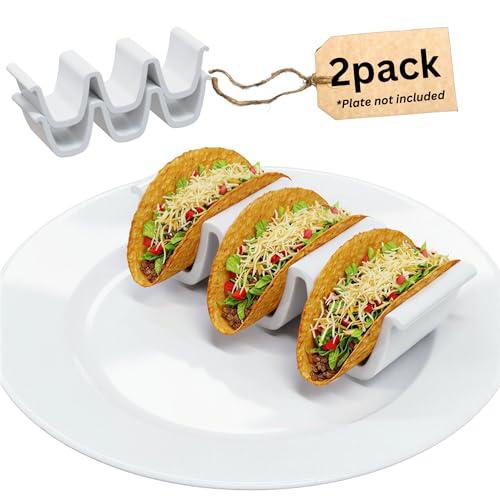 HolaTasty Taco Shell Holder Ceramic, Taco Stands For 3...