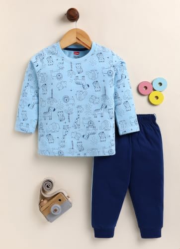 Image of LuvLap Baby Boys 100% Cotton Full Sleeve Boys T-Shirt & Pyjama Sets Pack of 3