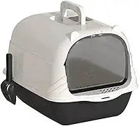 Caixa de Areia Sanitbox para Gatos, Banheiro Fechado com Porta, Inclui Pá Higiênica (Preto)