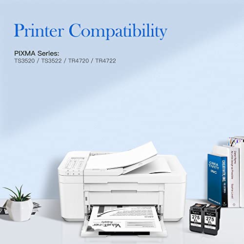 Valuetoner Supply Ink Cartridges Replacement For Canon 275Xl 275 Xl Pg-275 Xl Pg275 Black Ink Cartridge To Use With Canon Ts3522 Ts3520 Tr4720 Tr4722 Printer (2 Black) #TOP1