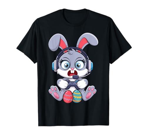 Happy Easter Day Bunny Egg Funny Boys Girls Kids Gamer T-Shirt