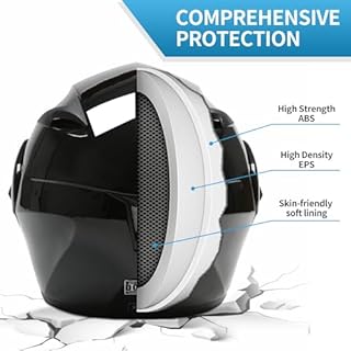 FRBRK Motorcycle Bluetooth Modular Helmet, DOT Approved Dual Visor Full Face Flip up Bluetooth Integrated Motorcycle Helmets for Adults Men Women