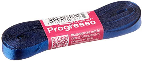 Fita De Cetim 10mm 10mts. Azul Marinho 215 - Unidade Fitas Progresso Azul