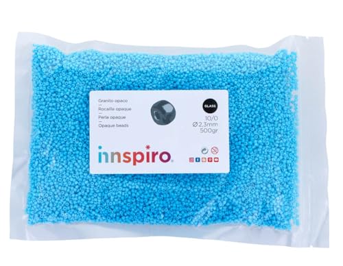 Glasstein, rund, blickdicht, blau, für Kinder, 2,3 mm, 10/0, 500 g.