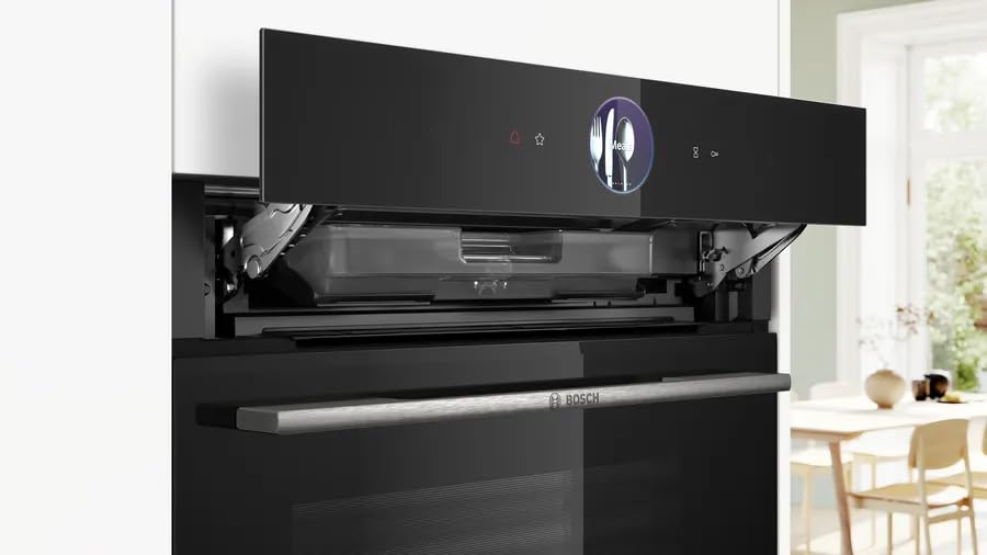 BOSCH - Forno multifunzione con vapore aggiunto, 60 cm, Serie 8, Elettronica TFT TouchControl Plus, AirFry, Home Connect, Nero, HRG7361B1