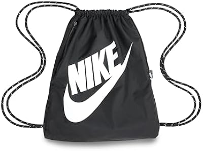 Nike Unisex Heritage Drawstring Bag (13L), Black/Black/White, MISC