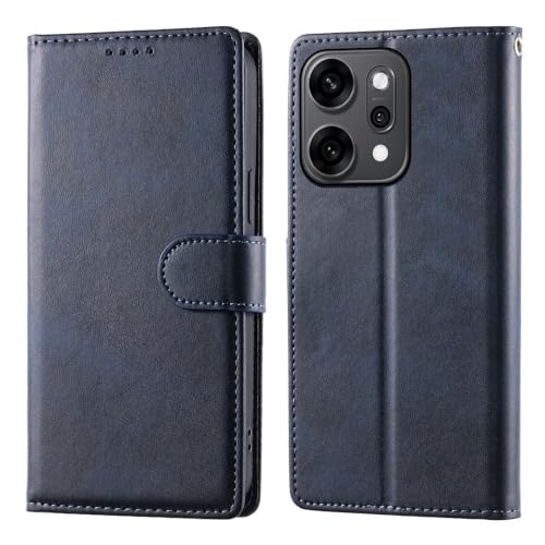 Étui Oppo Reno 13 Pro 5G bleu foncé housse portefeuille cuir