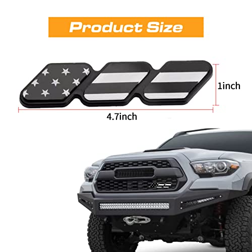 Image of 1 PC Grille Decor Badge, 3 Color Upgrade Emblem, Compatible with Toyota 4Runner Tacoma Tundra (American Flag Black)