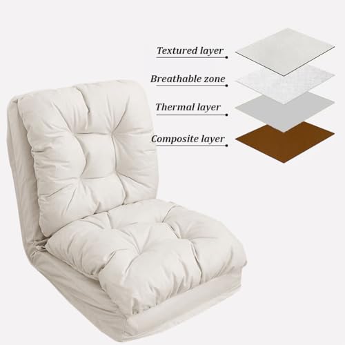 Sillón plegable con cojín blanco miniatura 5