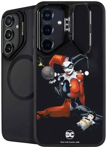 Skinit Kickstand Phone Case Compatible with Galaxy S25 - Officially Licensed DC Comics Harley Quinn Little Black Book Cover#47 New 52 Art by Jim Lee Design