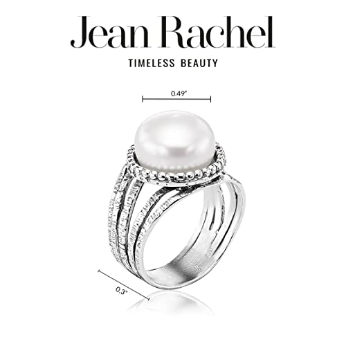 925 Sterling Silver Ring With Freshwater Pearl, Multi Textured Wire, Vintage Look Stylish, Hypoallergenic, Nickel And Lead-Free, Artisan Handcrafted Designer Collection, Made In Israel (Size 5-11) #TOP4