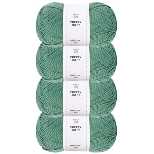 Hilo suave para bebé Pretty Jolly 100% algodón en tono salvia con 4 madejas de 160m 2
