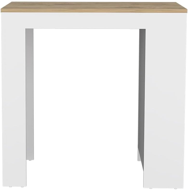 Kitchen Island with Particle Board, Counter Height Table Top, 3-Side Shelf, Kitchen Storage, Modern Design, White, 23.2" D x 36.2" W