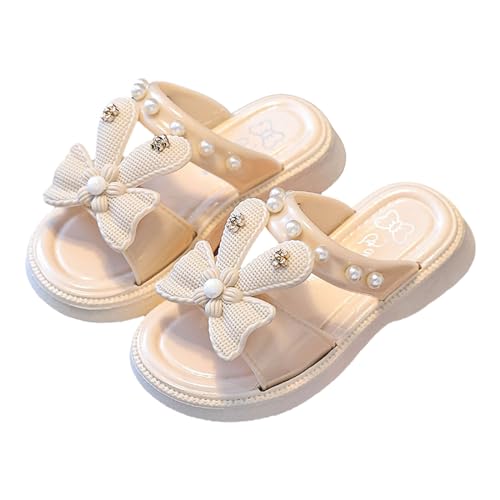 Toddler Sandals Girl Soft Bottom Breathable Bow Tie Pearlr Girls Fashion Beach Slipper Mary Jane Shoes for Girls