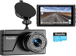 Kussla Dash Cam, 1080P Dashcam Front with SD Card, 3IPS Screen Dash Camera with Night Vision, Car Camera Dash Cam 170°Wide Angle WDR G-Sensor Loop Recording Parking Monitor