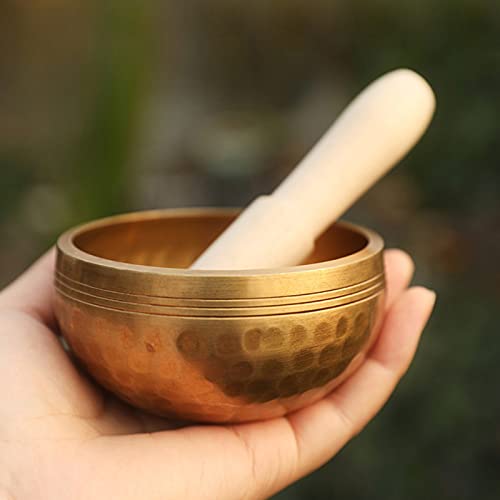 Tibetische Klangschale, RoseFlower Handmade Nepal Chakra klangschalen set mit Klöppel und Kissen, Bronze Räuchergefäß - perfektes zur Yoga Meditation, Entspannung und Achtsamkeit - Image 6