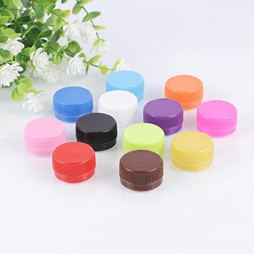 Image of Healifty 200pcs Colorful Plastic Drink Bottle Caps for Boys and Girls Projects Versatile Plastic Beverage Bottle Covers for Home Education and Art Classes