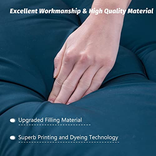 Image of MAXYOYO Japanese Floor Mattress Futon Mattress, Thicken Sleeping Pad Foldable Roll Up Floor Futon for Adults Tatami Mat Dormitory Lounger, Bluestone, Twin Size