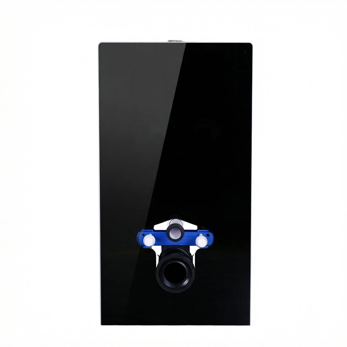 Belvit Sanitärmodul Schwarzglas Aufputz Vorwandelement für Wand WC, ESG Glas Front 8 mm, integrierter Spülkasten mit 2 Mengen Spülung, vormontiertes WC Modul für Badezimmer, Höhe 100 cm, Schwarz