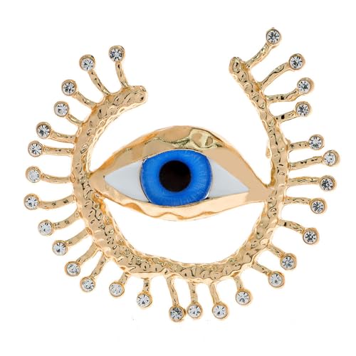 Image of Good Luck Evil Eye Brooch Pin Vintage Lucky Charms Turkish Eye Brooch for Women Men Coat Suit Dress Accessories
