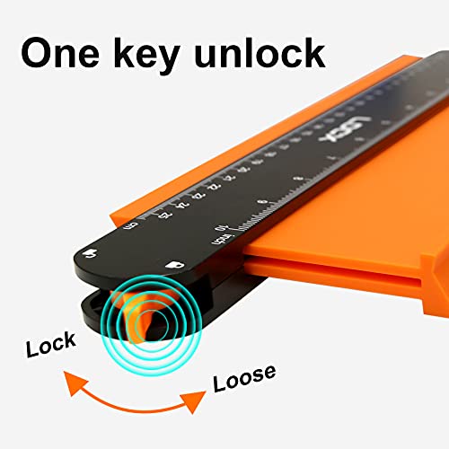 Angle Measuring Tool, Ldcx 2 Pack Contour Gauge Profile Tool Adjustable-Lock: Gifts For Men,Copy Shape Duplicator Irregular Welding Woodworking Project Kits W Steel Ruler Carpenter Pencils #TOP3