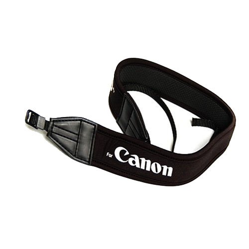 Alça De Pescoço Neck Strap Neoprene Camera Canon Cor Preta