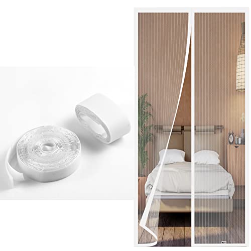 Nastro in velcro per Zanzariera Magnetica, solo lato adesivo, senza lembo, per il montaggio di zanzariere magnetiche. Uno largo (4 cm) + uno stretto (2 cm). Bianco
