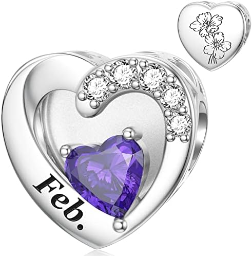 SEVENWELL Birsthtone Charms for Pandora Charm 925 Sterling Silver Month Flower Birthday Bead Charm