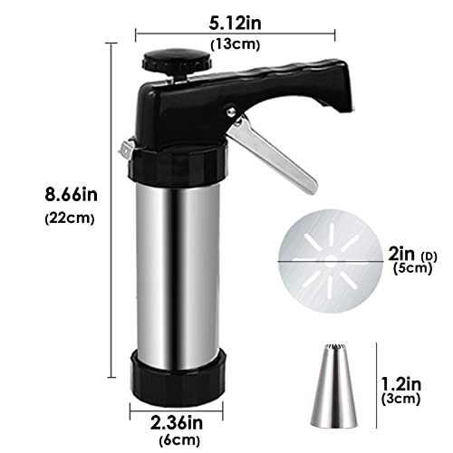 Univivo Cookie Press Gun Stainless Steel Spritz Cookie Maker Machine For Baking With 13 Discs And 8 Icing Decorating Nozzles #TOP1
