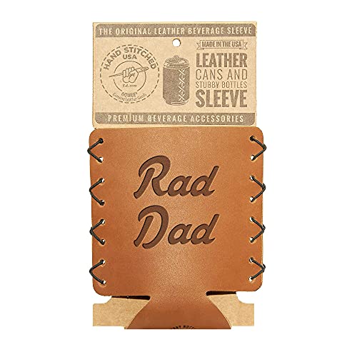 Oowee Products | Rad Dad Leather Can Hugger/Holder | Fits 12 To 16 Ounce Cans | Father's Day Gift | Great For Sodas, Beer And Seltzer #TOP4