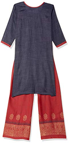 Image of Aarika Girl's Cotton A-line Knee Length Kurta and Pallazo Set